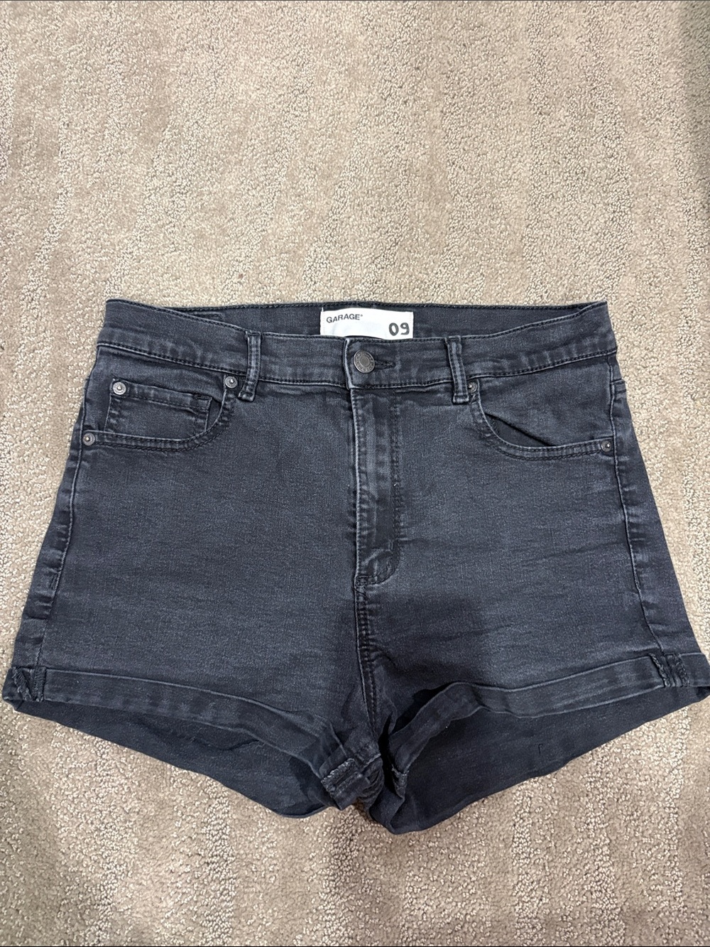 Garage Black High-Rise Denim Jean Shorts size 9